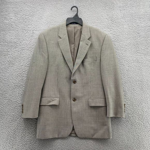 Ralph Lauren Adult 40R HoundsTooth Grey Blazer Two Button Jacket 100% Wool Men's - Picture 1 of 13